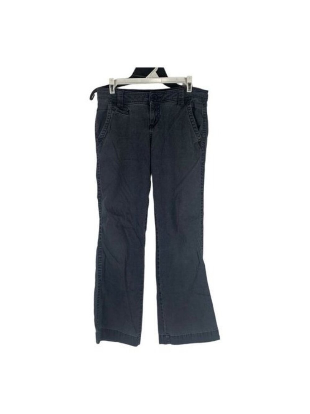 Newport News Womens 7/8 Petite Skinny Pants Charcoal Straight Leg Stretch